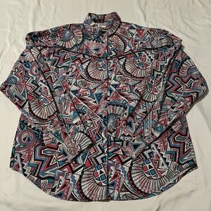 Wrangler‎ Size M Retro Western Aztec Print Long Sleeve